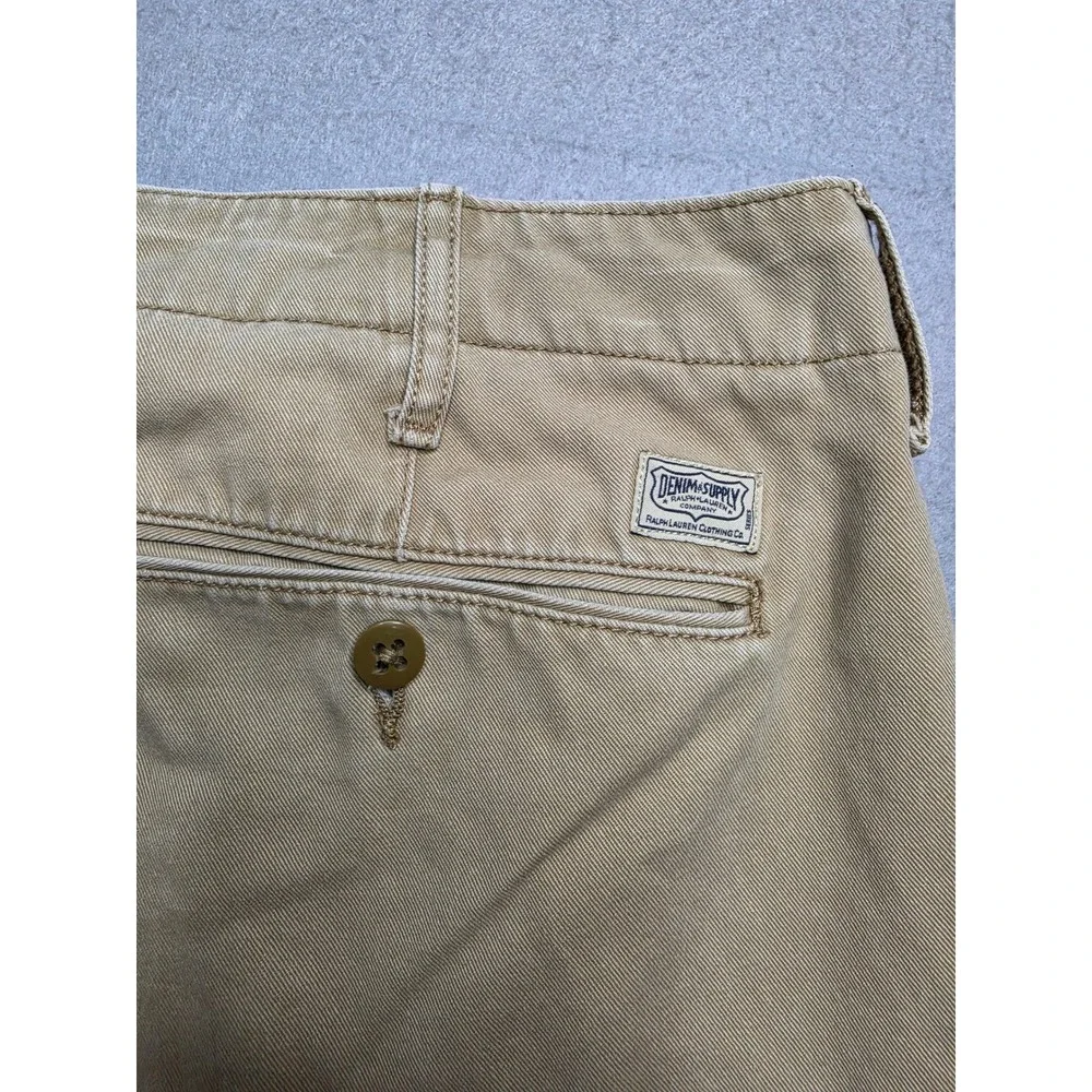 Denim & Supply Ralph Lauren Chino Shorts Mens 36 Khaki Cotton Flat Front Outdoor